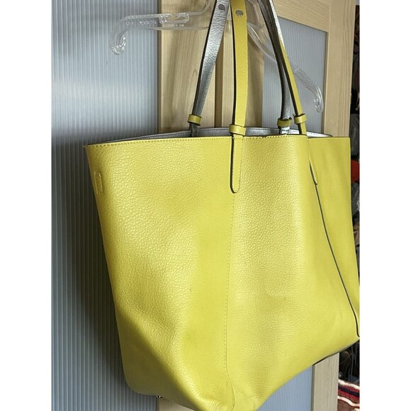 Zara Women's Tote Bag Leather Yellow Large Boho Office Travel - Picture 3 of 9